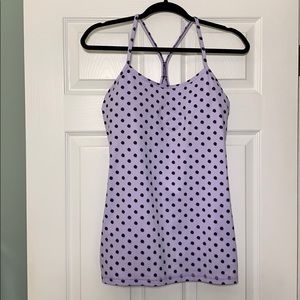 Lululemon tank, size 10, Lavender with black dots